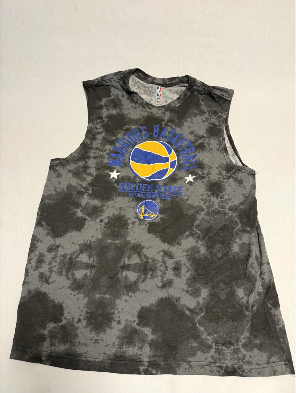 Golden State Warriors Tie Dye Tank Top Mens Large NBA Basketball Muscle Shirt